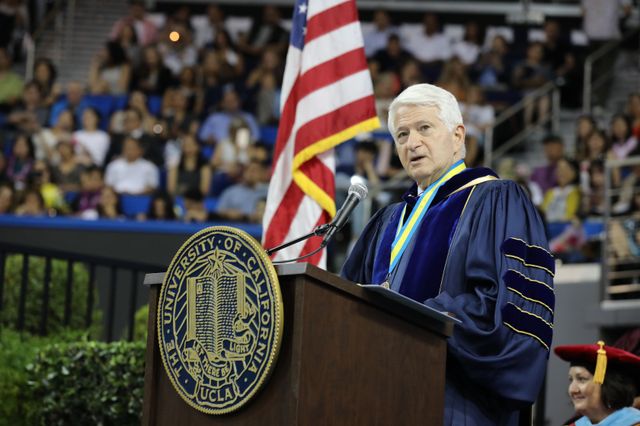 Chancellor Block at commencement