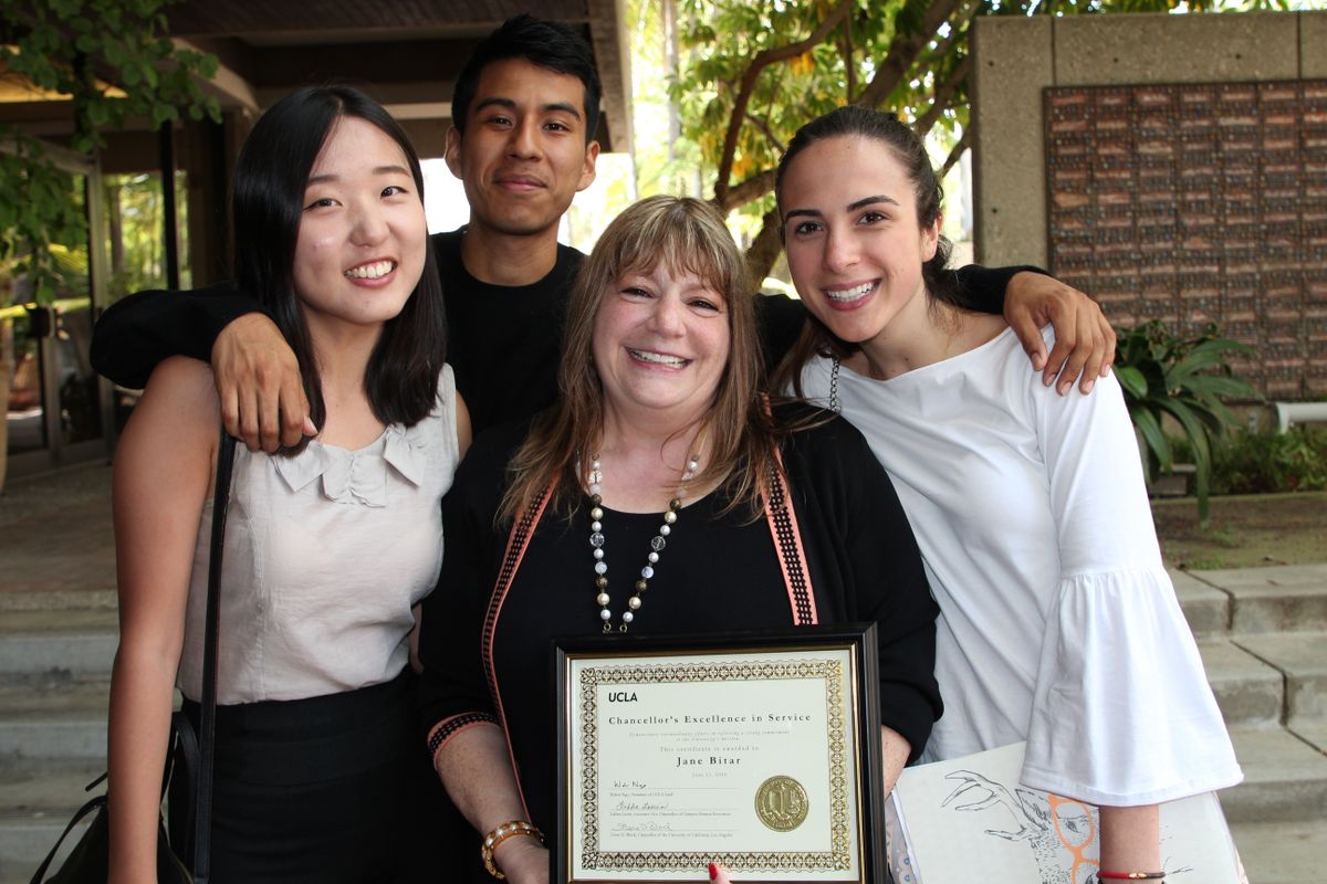 Jane Bitar with students