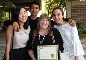 Jane Bitar with students