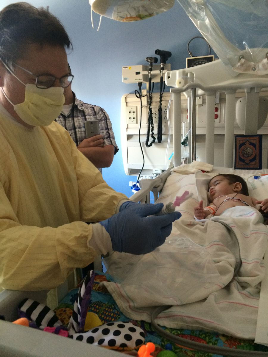 Hussein during stem cell transplant
