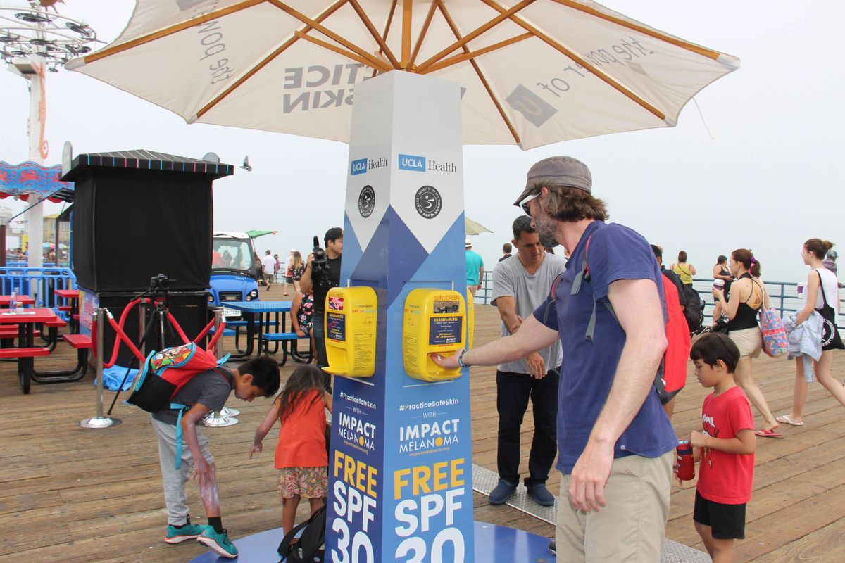 Free sunscreen dispenser