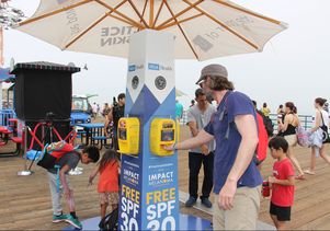 Free sunscreen dispenser