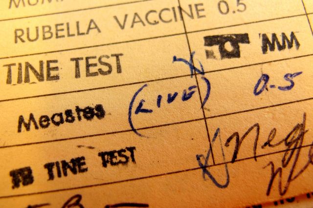 Measles vaccine record