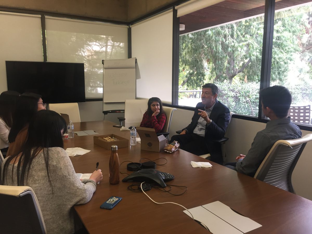 Terry Kramer chat with Sharpe Fellows