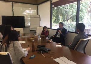 Terry Kramer chat with Sharpe Fellows