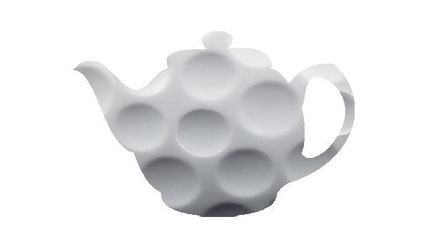 Teapot with golf ball pattern