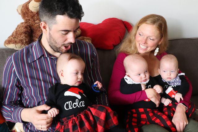 Gregor Martynus and Jana Gallus and triplets