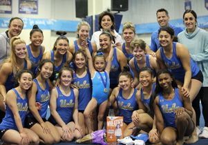 Make-A-Wish kid Joselin Palma with UCLA Gymnastics team