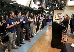 Mayim Bialik and UCLA students