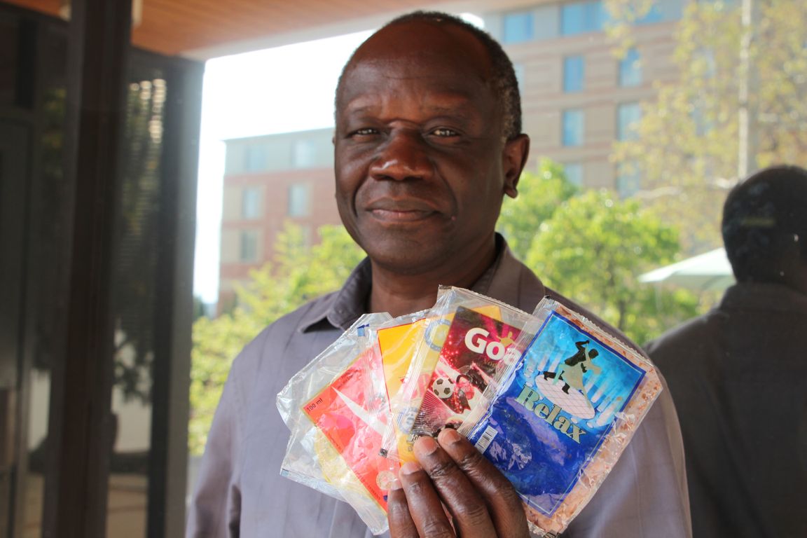 Ochan Otim and sachets