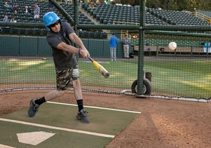 Veterans batting at Jackie Robinson Stadium