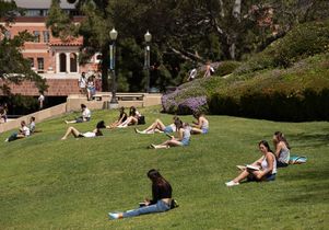 Janss Steps and lawn overlooking Wilson Plaza