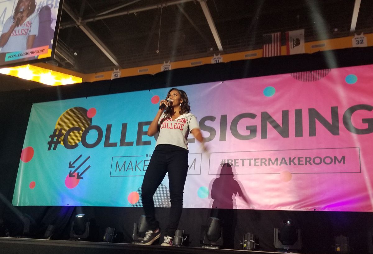 Michelle Obama on stage