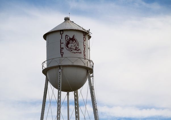 Water tower in Dilley, Texas