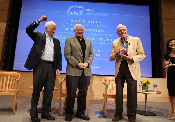 Three chancellors on stage