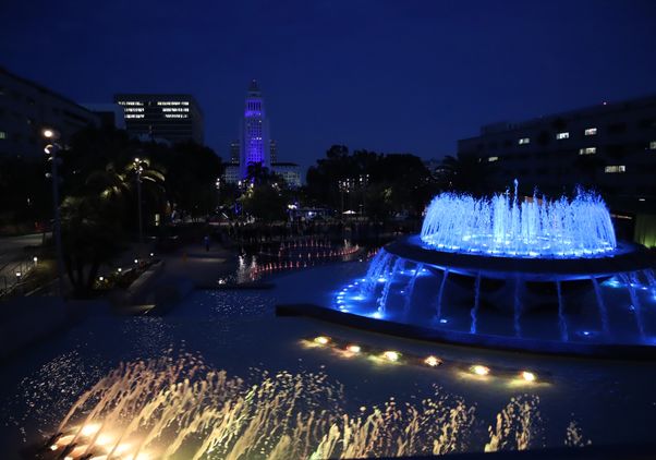 City Hall and fountain