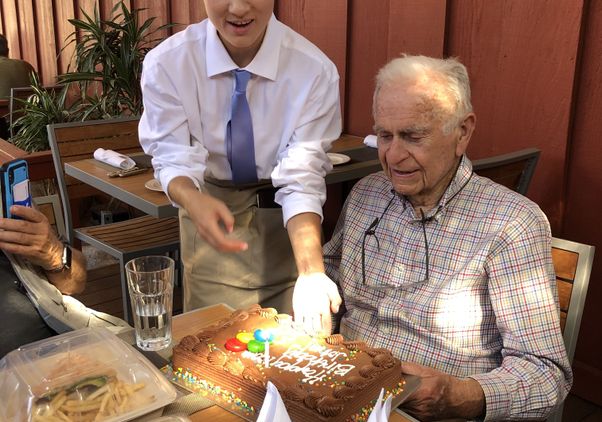 John McNeil with cake