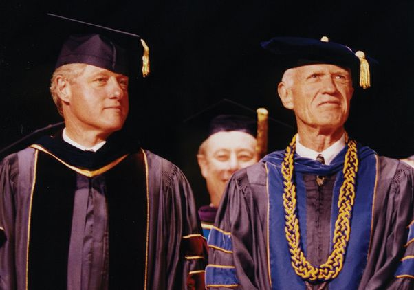 President Bill Clinton and Chancellor Charles E. Young