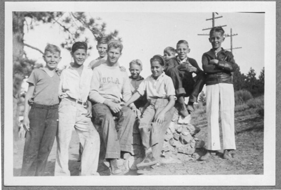 Campers with one of the UCLA student volunteers. UniCamp campers