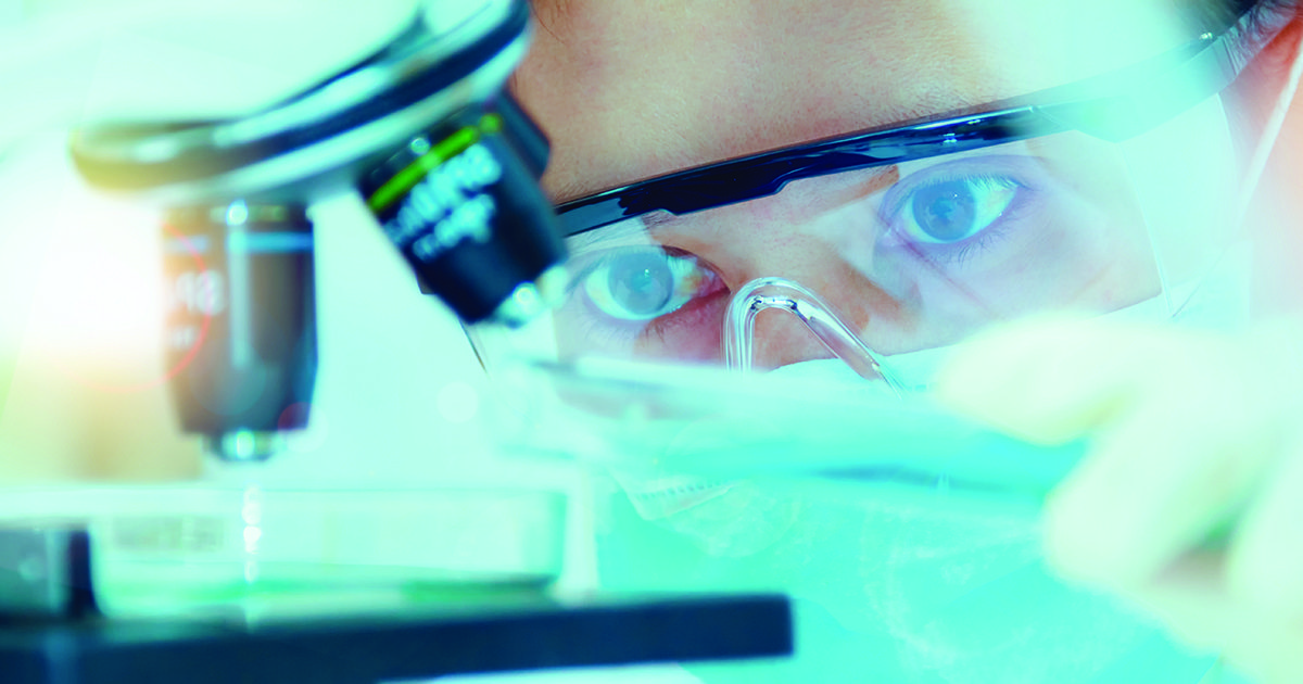 UCLA researcher in lab