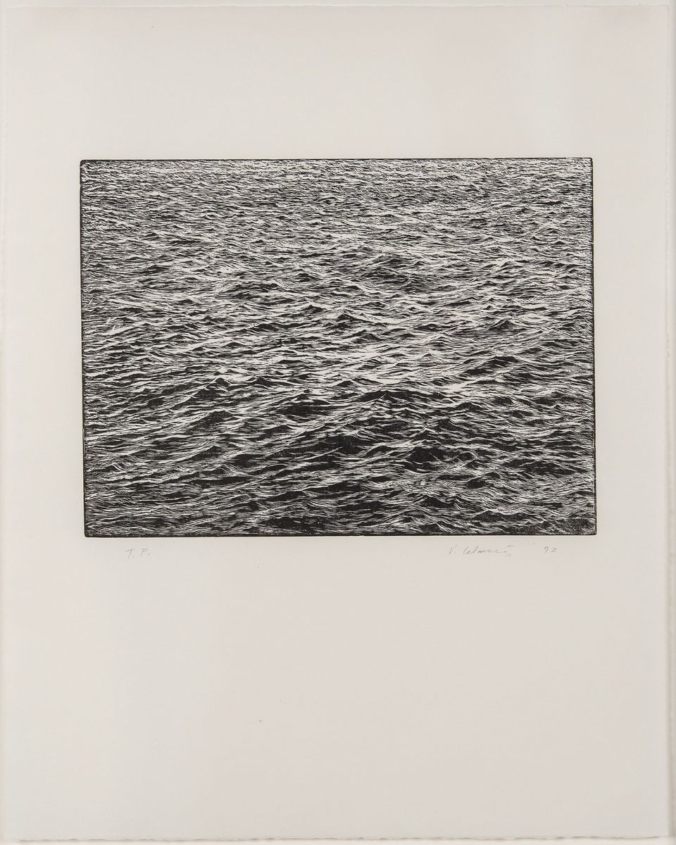 Ocean Surface Woodcut