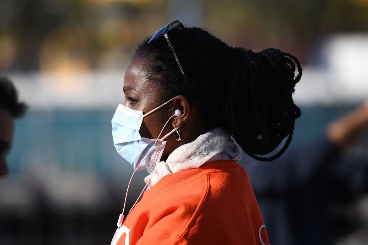 Person wearing a mask