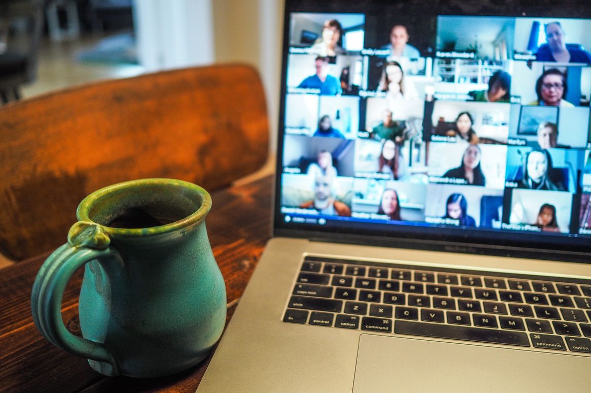 Video meeting and coffee
