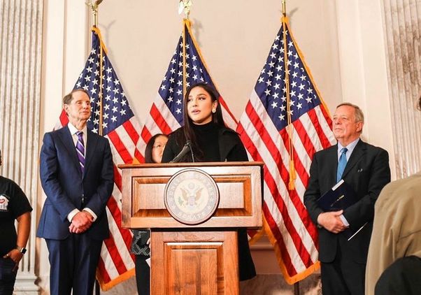 Dellara Gorjian at press conference