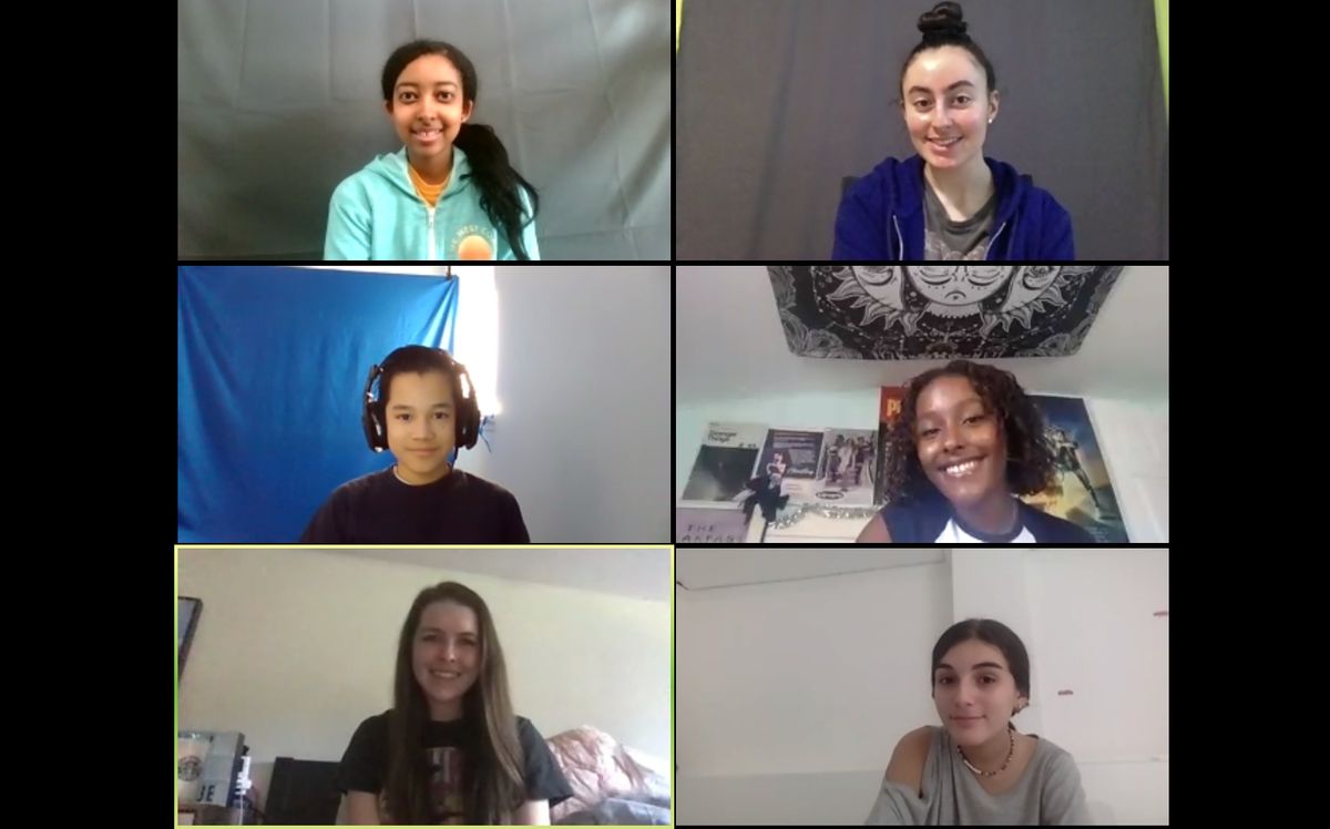 caption Zoom grid of UCLA TFT Theater Institute students