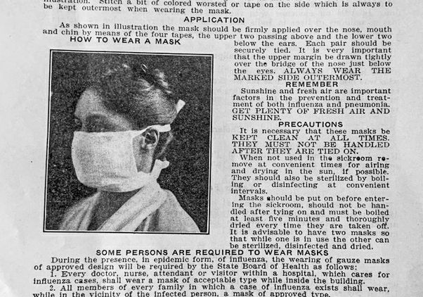 “To Avoid Influenza, Wear a Mask” flyer
