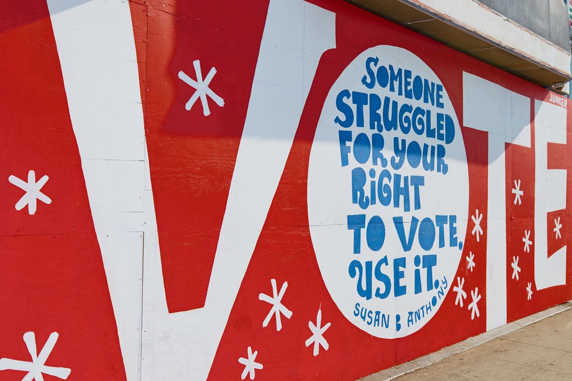 Eric Junker’s vote mural in Atwater Village