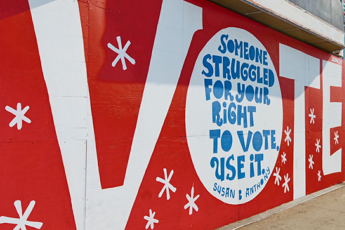 Eric Junker’s vote mural in Atwater Village
