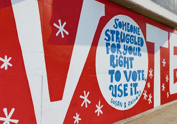 Eric Junker’s vote mural in Atwater Village