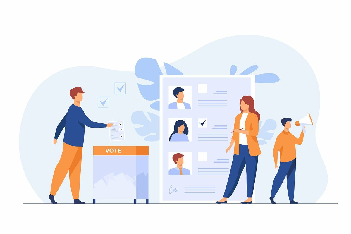 People voting illustration