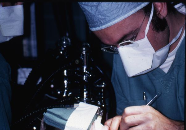 Dr. Philip Trask in the dentisry clinic