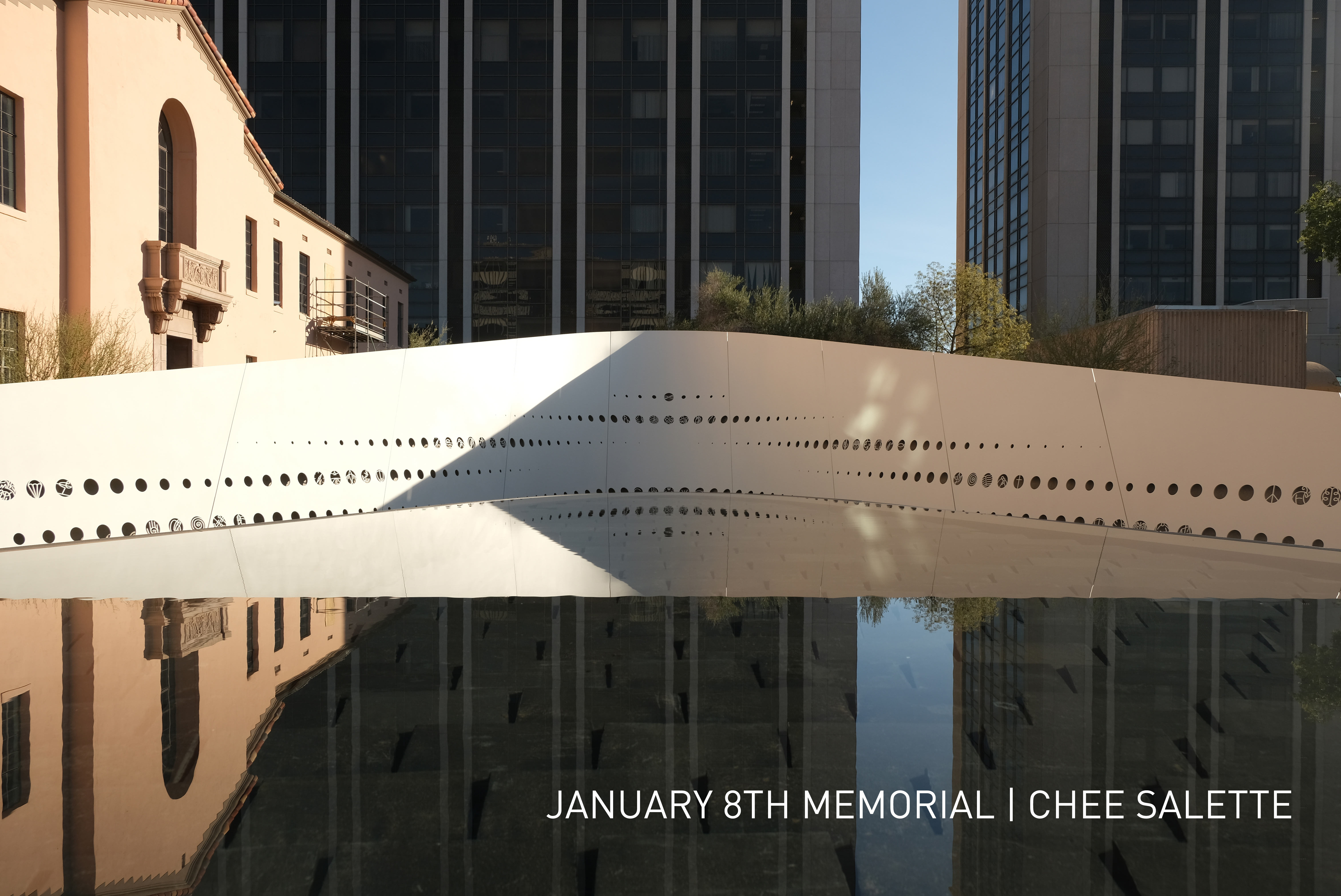 The reflecting pool and inner memorial offer a place of contemplation and reflection, where visitors can honor the victims and survivors of the Jan. 8 attack.