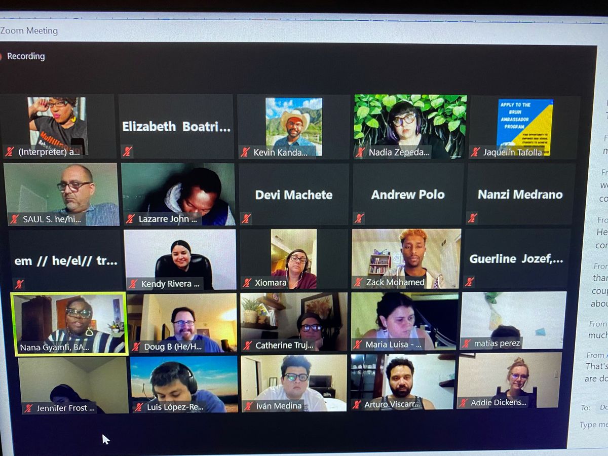 Zoom view of UCLA class on transborder migrant justice