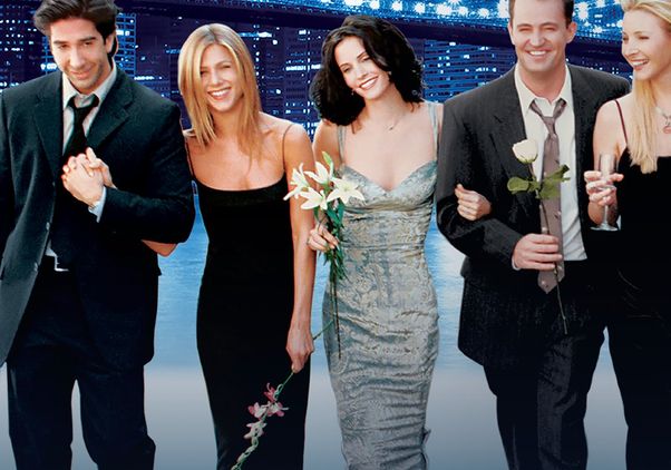 Promotional photo featuring the cast of “Friends”
