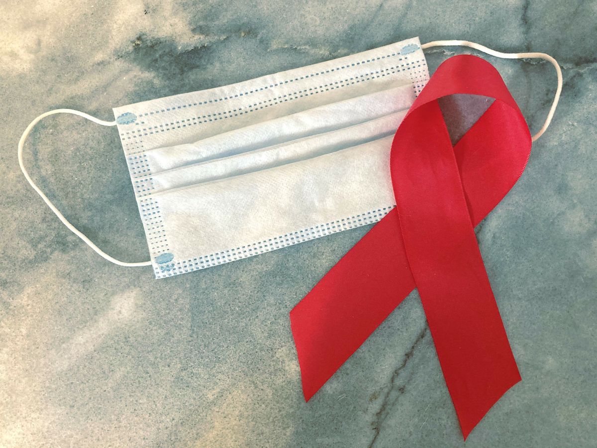 Photo | Face mask and AIDS ribbon | UCLA