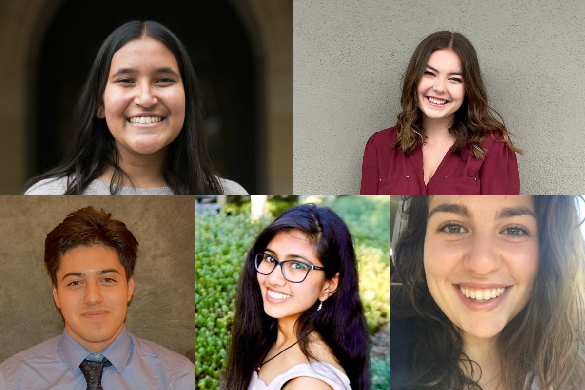 Top row: Anushka Jain, Hannah Huhn. Bottom row: Oscar De La Rosa, Krupa Prajapati, Ma’ayan Epstein. Top row: Anushka Jain, Hannah Huhn. Bottom row: Oscar De La Rosa, Krupa Prajapati, Ma’ayan Epstein.