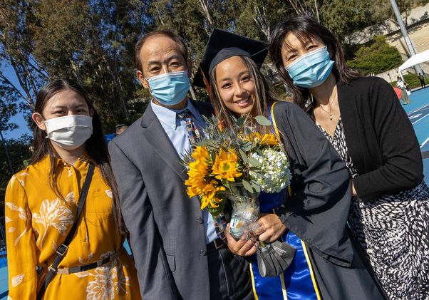 UCLA Commencement 2021 - family of four