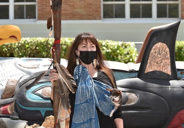 Shannon Speed and Lummi totem