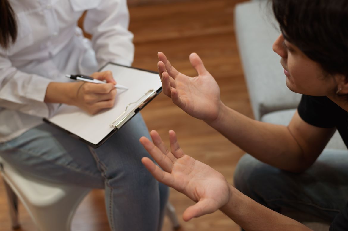 Speaking to therapist