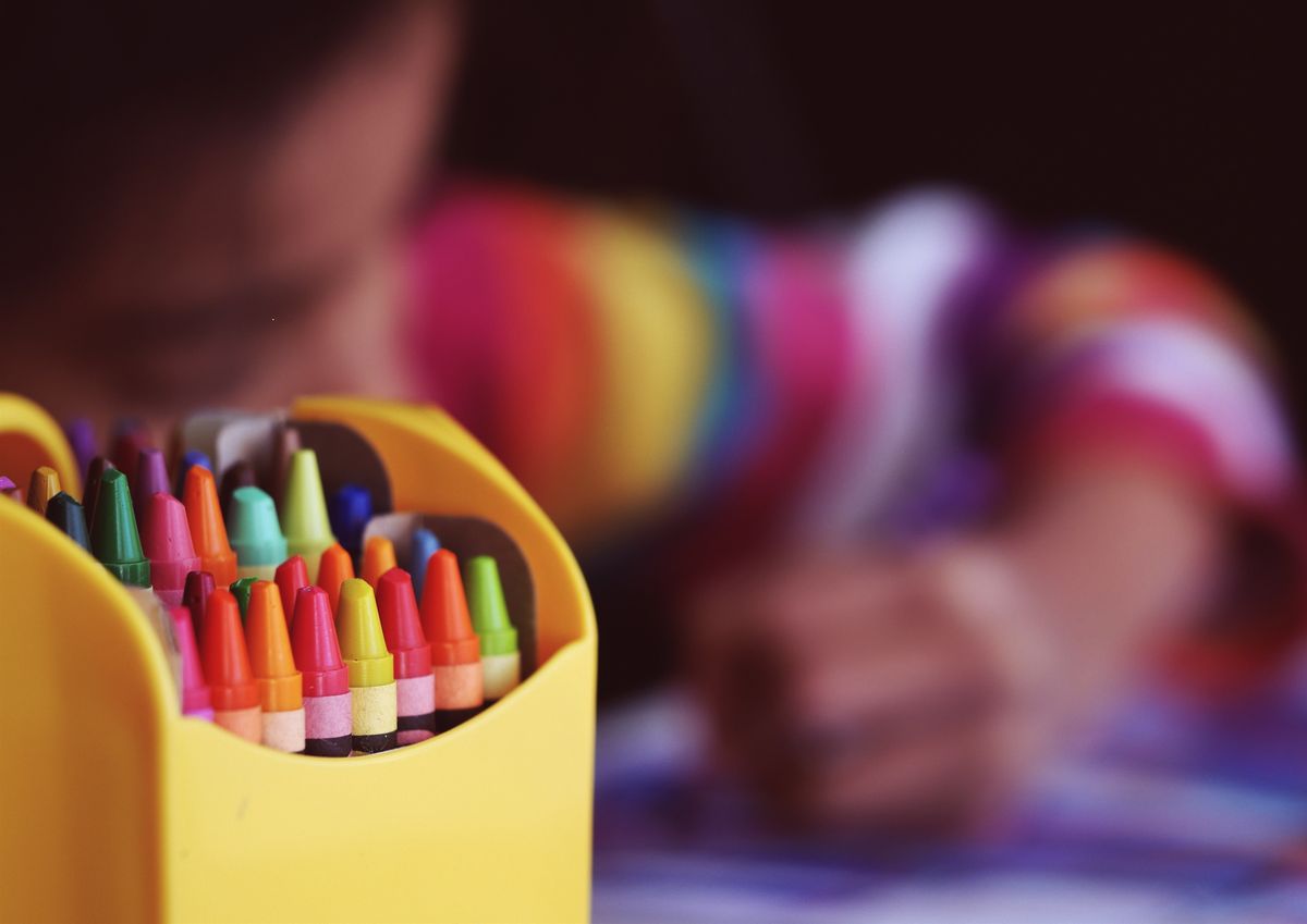 Child and crayons