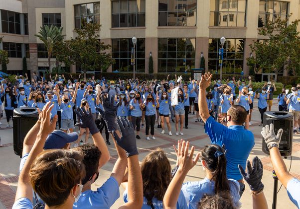 UCLA Volunteer Day students gathered on the Hill