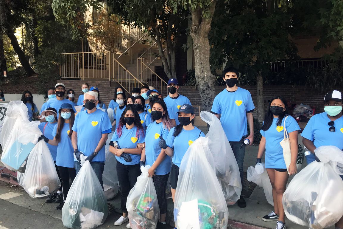 UCLA Volunteer Day 2021 Westwood cleanup  group