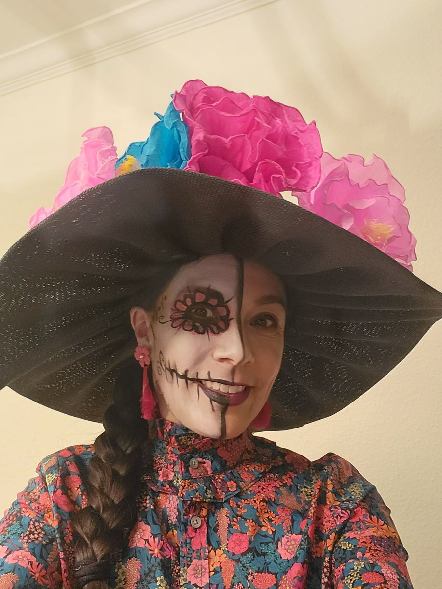 Veronica Terriquez in makeup for Día de los Muertos