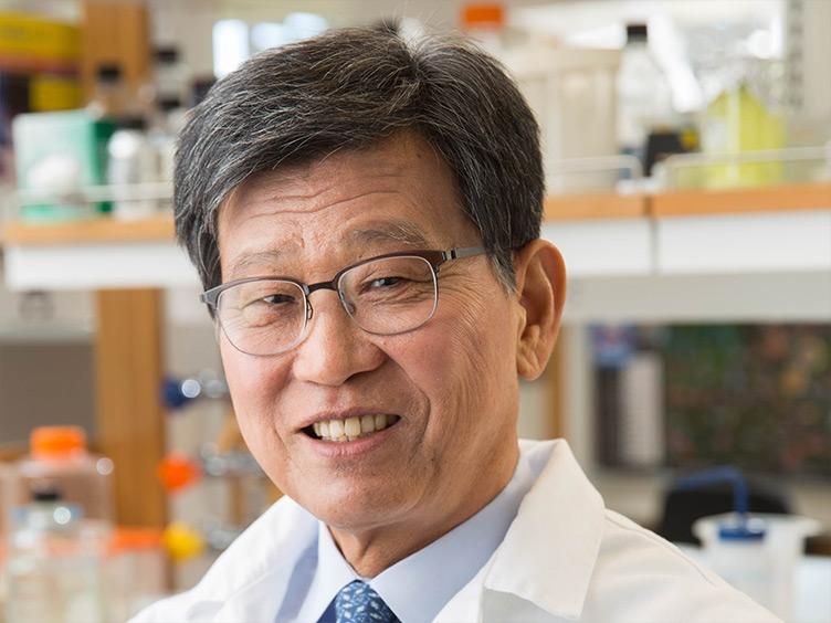 Head-and-shoulders photo of Dr. No-Hee Park wearing white coat and glasses