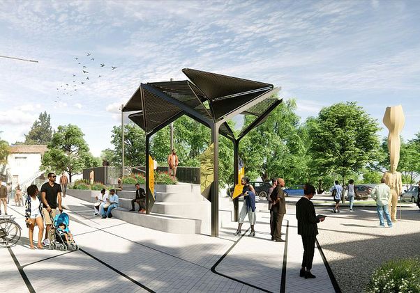 Welcome Park at 50th Street with work by Alison Saar