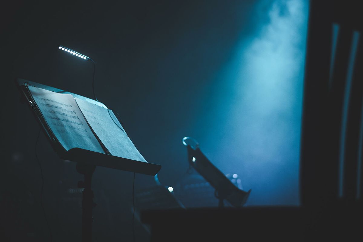 Music stand on stage